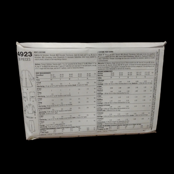 Simplicity Men's Costume Pattern - Picture 2 of 2